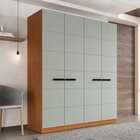 Guarda Roupa 4 Portas 4 Gavetas Lisboa Freijó/verde