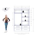 Guarda Roupa 4 Portas 4 Gavetas Maximus Plus Freijo/preto