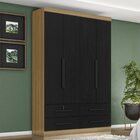 Guarda Roupa 4 Portas 4 Gavetas Maximus Plus Freijo/preto