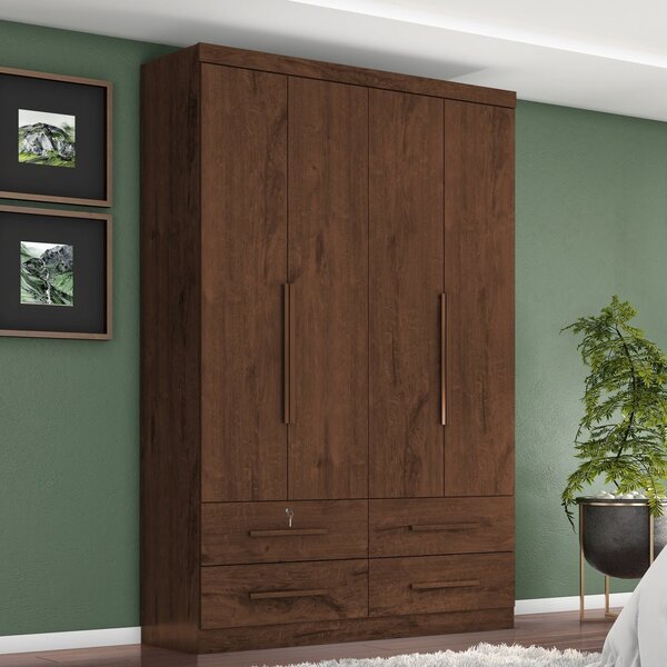Guarda Roupa 4 Portas 4 Gavetas Maximus Plus Jacaranda