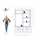 Guarda Roupa 4 Portas 4 Gavetas Maximus Plus Jacaranda/off Wh