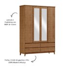 Guarda Roupa 4 Portas 4 Gavetas Mdf E Madeira Maciça Linha Pr