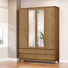 Guarda Roupa 4 Portas 4 Gavetas Mdf E Madeira Maciça Linha Pr