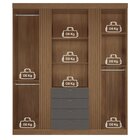 Guarda-roupa 4 Portas 4 Gavetas Mdp Aurora Jatobá/ Grafitte