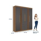 Guarda-roupa 4 Portas 4 Gavetas Mdp Aurora Jatobá/ Grafitte