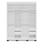 Guarda Roupa 4 Portas 4 Gavetas Móveis Valência Branco/azul