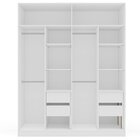 Guarda Roupa 4 Portas 4 Gavetas Móveis Valência Branco/azul