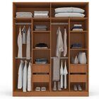 Guarda Roupa 4 Portas 4 Gavetas Porto Freijó/cinza