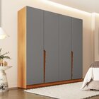 Guarda Roupa 4 Portas 4 Gavetas Porto Freijó/cinza