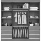 Guarda Roupa 4 Portas 6 Gavetas 1577- Araplac - Avela / Preto