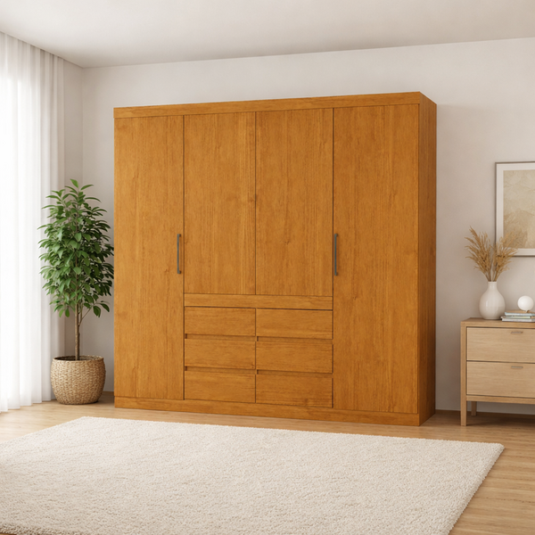 Guarda Roupa 4 Portas 6 Gavetas Xline -grand Line | Leroy Merlin