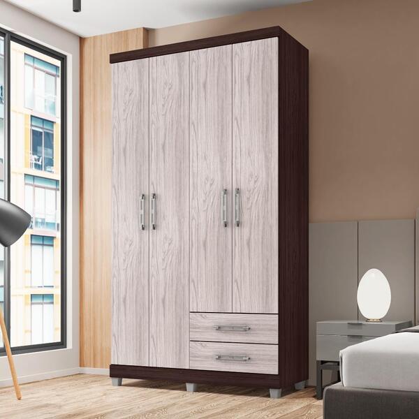 Guarda Roupa 4 Portas Bulls Castanho Avelã