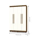 Guarda Roupa 4 Portas Cadillac Imbuia Champanhe