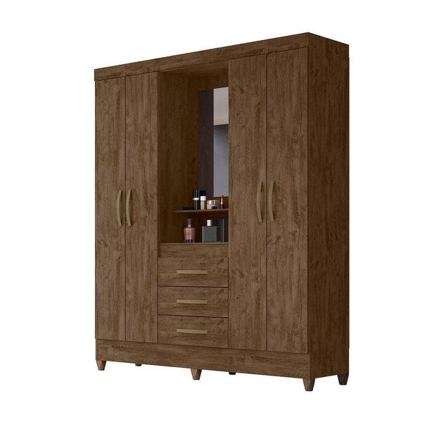 Guarda Roupa 4 Portas Capri Castanho Wood 831331