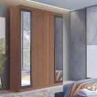 Guarda Roupa 4 Portas Casal Com Espelho Palma Jatobá Grafite