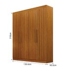 Guarda Roupa 4 Portas Com Detalhe Ripado Canada Cinamomo