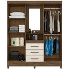 Guarda Roupa 4 Portas Com Espelho 8314 Branco Rosa Moval
