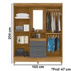 Guarda Roupa 4 Portas Com Espelho 8314 Branco Rosa Moval