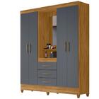 Guarda Roupa 4 Portas Com Espelho 8314 Branco Rosa Moval