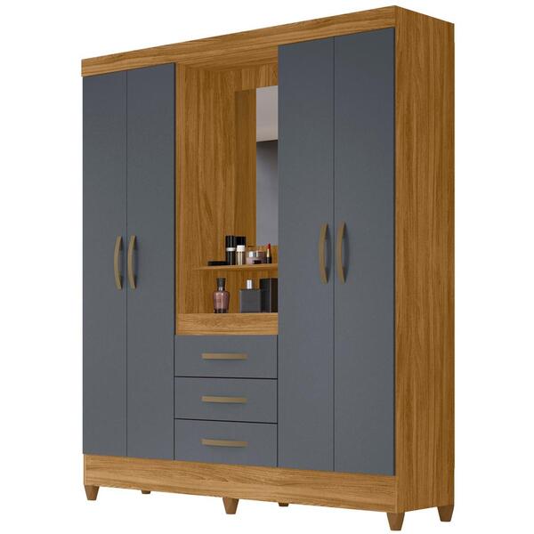 Guarda Roupa 4 Portas Com Espelho 8314 Moval