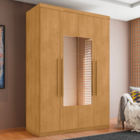 Guarda Roupa 4 Portas Com Espelho Carimã Naturalle