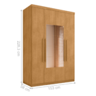 Guarda Roupa 4 Portas Com Espelho Carimã Naturalle