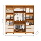 Guarda Roupa 4 Portas Com Espelho Ceres Carvalho Grife Off Wh