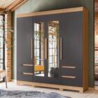 Guarda Roupa 4 Portas Com Espelho Ceres Nature Titanium