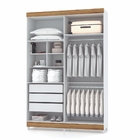 Guarda Roupa 4 Portas Com Espelho Dakota Branco Canela