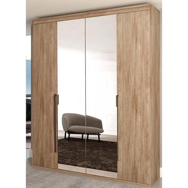 Guarda Roupa 4 Portas Com Espelho Originale  Carvalho