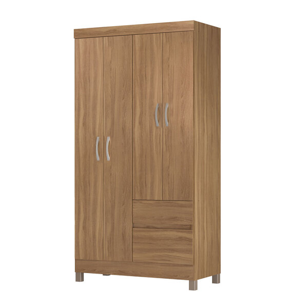 Guarda Roupa 4 Portas Com Pés Lótus Amêndola Touch 42060 Demó