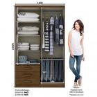 Guarda Roupa 4 Portas De Abrir H02 Claire Castanho Hp - Mpoze