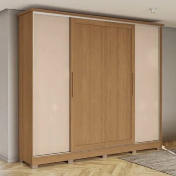Guarda-roupa 4 Portas De Correr E 4 Gavetas Com Pés Canela/ma