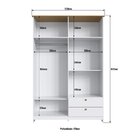 Guarda-roupa 4 Portas E 2 Gavetas Americano Branco Gelo/ipê