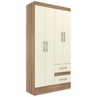 Guarda-roupa 4 Portas E 2 Gavetas E Cômoda 8 Gavetas Castanho