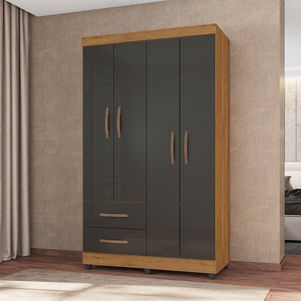 Guarda Roupa 4 Portas E 2 Gavetas Mônaco L01 - Doce Sonho Móv