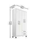 Guarda Roupa 4 Portas E 2 Gavetas Sem Espelho Manchester - Éd