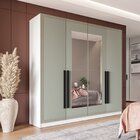 Guarda Roupa 4 Portas E 4 Gavetas Com Espelho Valência Branco