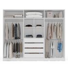 Guarda Roupa 4 Portas E 4 Gavetas Com Espelho Valência Branco
