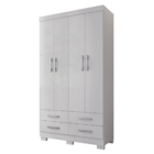 Guarda Roupa 4 Portas E 4 Gavetas Deventer Branco