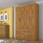 Guarda Roupa 4 Portas E 6 Gavetas Trade Freijó Dourado