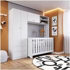 Guarda Roupa 4 Portas E Berço Americano 3 Em 1 Com Colchão In