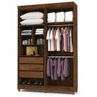 Guarda Roupa 4 Portas E Espelho Imbuia/champanhe Vlr Móveis