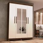 Guarda Roupa 4 Portas E Espelho Imbuia/champanhe Vlr Móveis