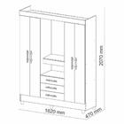 Guarda Roupa 4 Portas Fortaleza 1006180 Imbuia Rustico