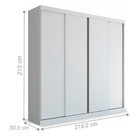 Guarda Roupa 4 Portas Italy Branco