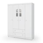 Guarda Roupa 4 Portas Janela E Berço Mini Cama Branco – Qmovi