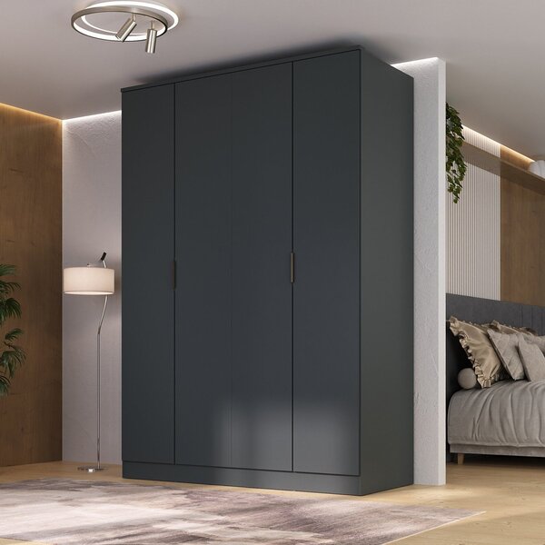 Guarda-roupa 4 Portas Mdf Ravi Grafitto