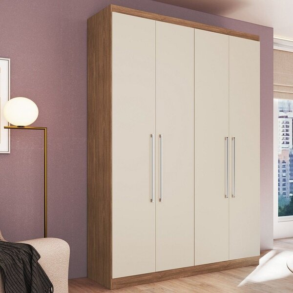Guarda Roupa 4 Portas Moderno Dormitorios Freijó/off White