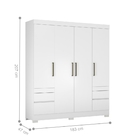 Guarda Roupa 4 Portas Olga Branco